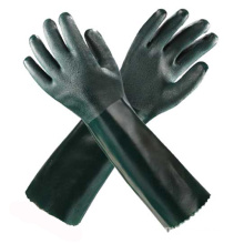 Зеленые долговечные защитные перчатки ПВХ